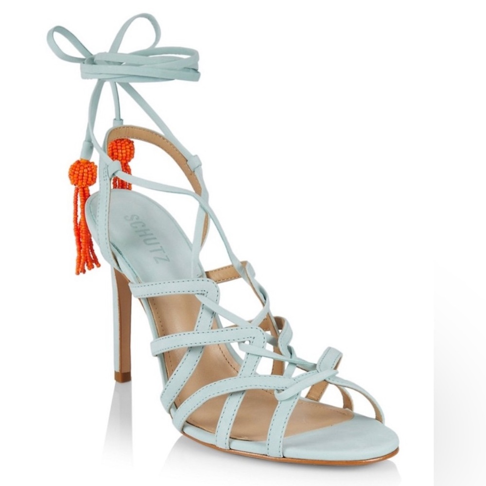 Schutz Lace Up Heeled Sandals